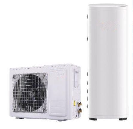 Energy efficient split heat pump water heater unit for residential balconies and outdoor installation
