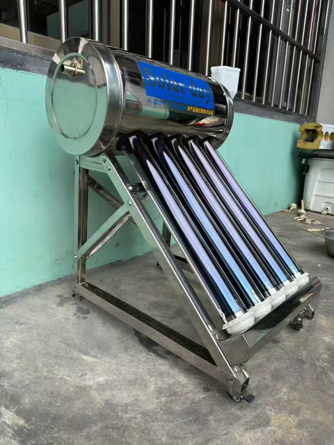 mini 20liter portable solar water heater with 5 evacuated tubes 
