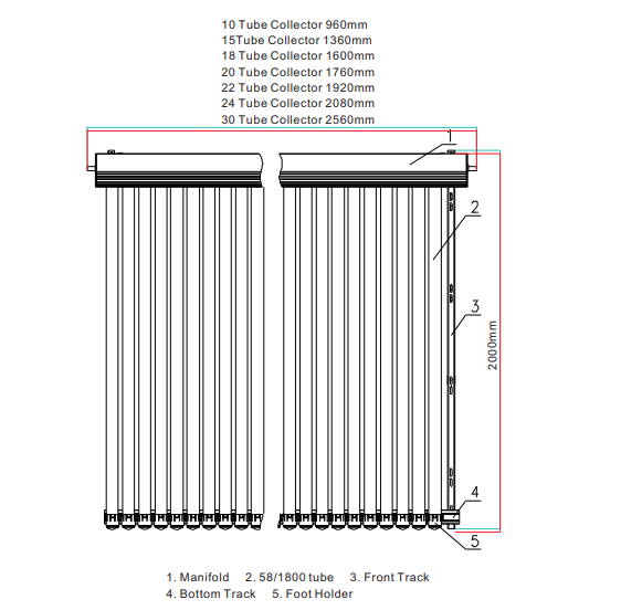 heat pipe solar collector drawing