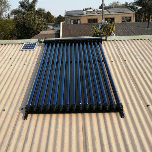 solar geyser retrofit kit with manifold heat pipe solar collector