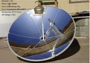 parabolic reflector solar cooker